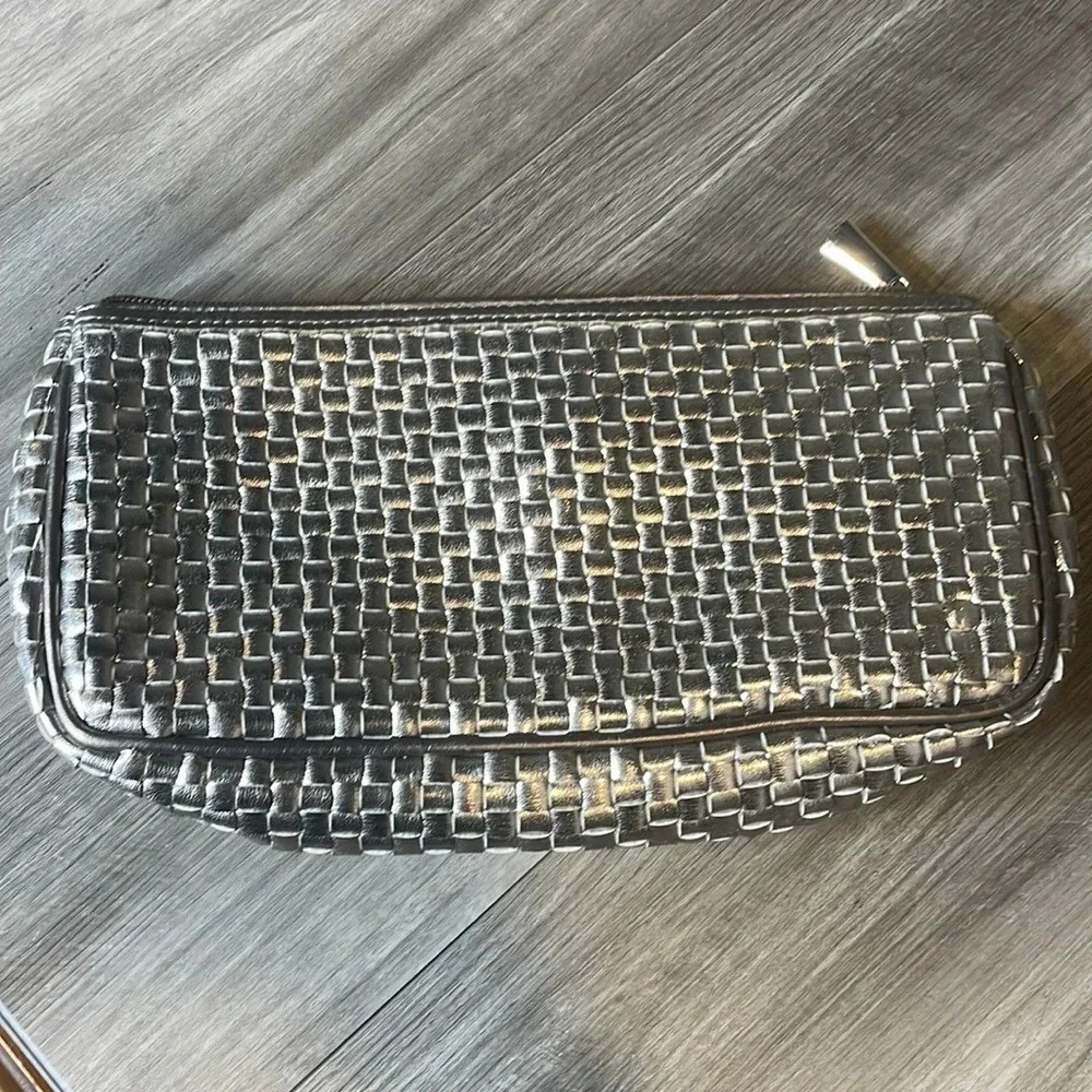 Therapy Systems metallic woven cosmetics, zip, pockets